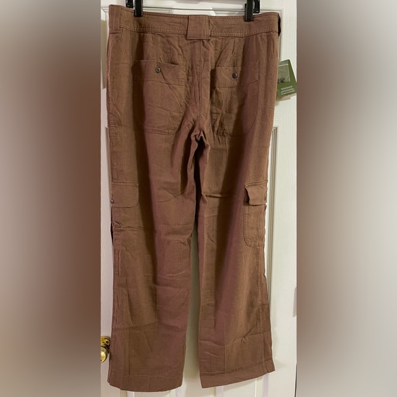 Cabela’s Women’s Linen Blend Cargo Pants Balsamic Brown Color Size 14 NWT - Picture 2 of 16